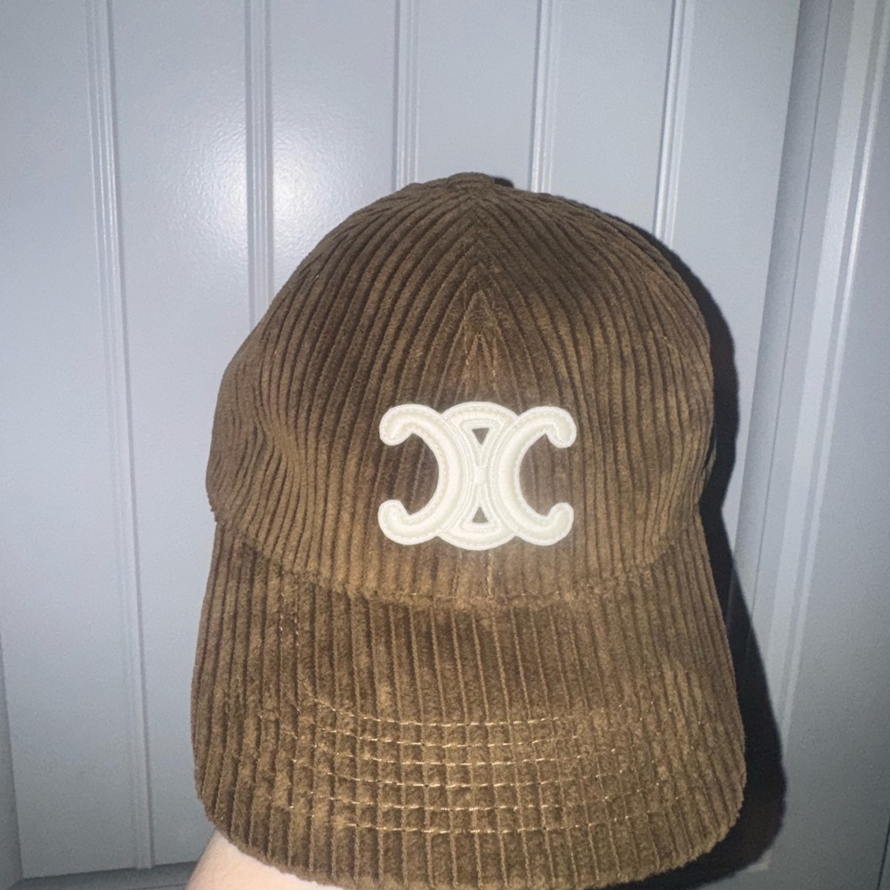 Celine Brown Corduroy Cap